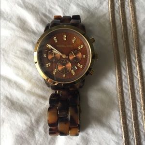 Michael Kors Lucite Tortoise Watch